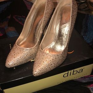 Diba Sequin Heels in Blush, Size 8